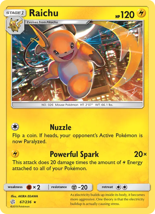 Raichu — Cosmic Eclipse card #67