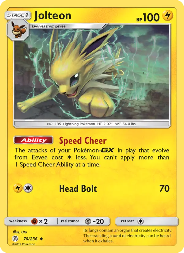 Jolteon — Cosmic Eclipse card #70