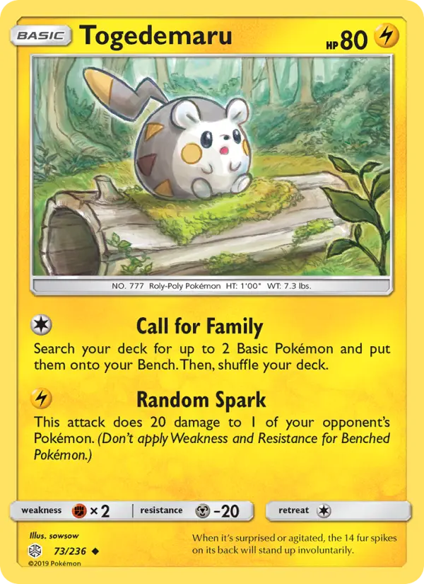 Togedemaru — Cosmic Eclipse card #73