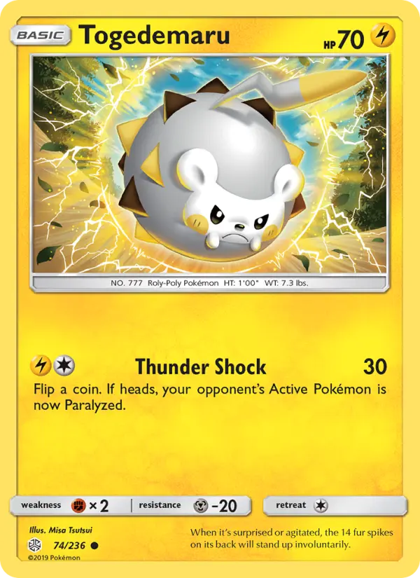 Togedemaru — Cosmic Eclipse card #74