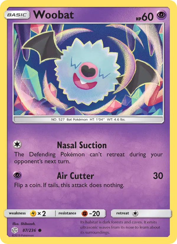 Woobat — Cosmic Eclipse card #87