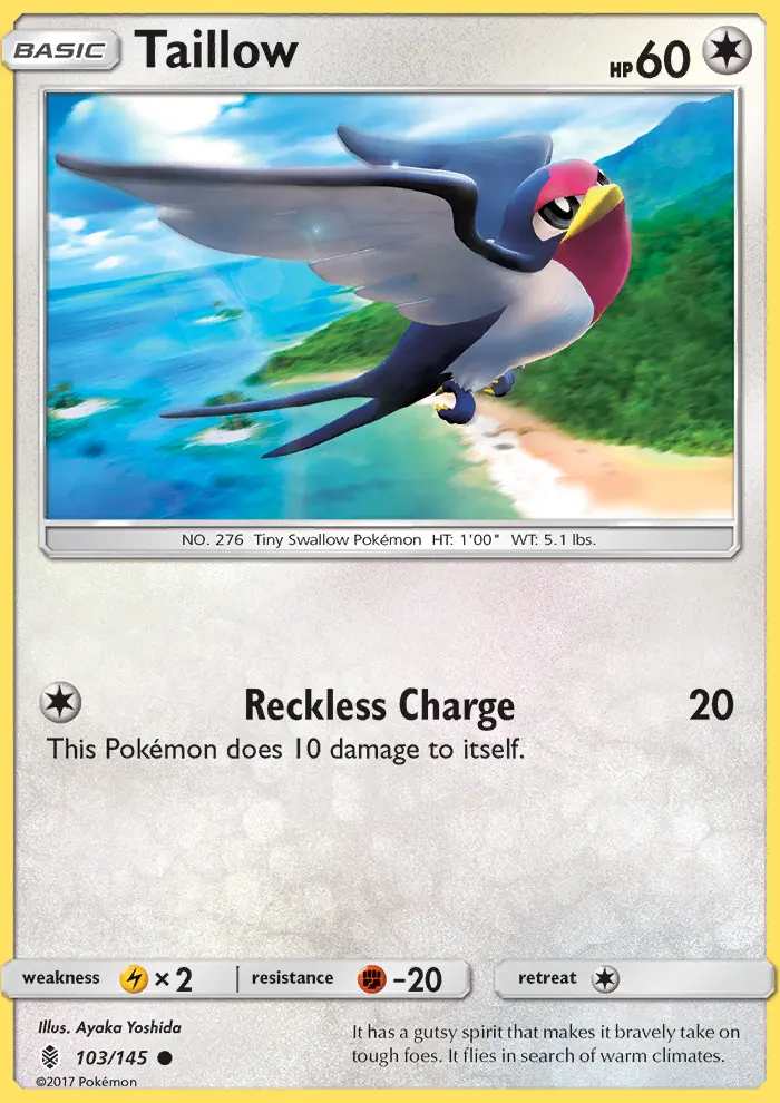 Taillow — Guardians Rising card #103