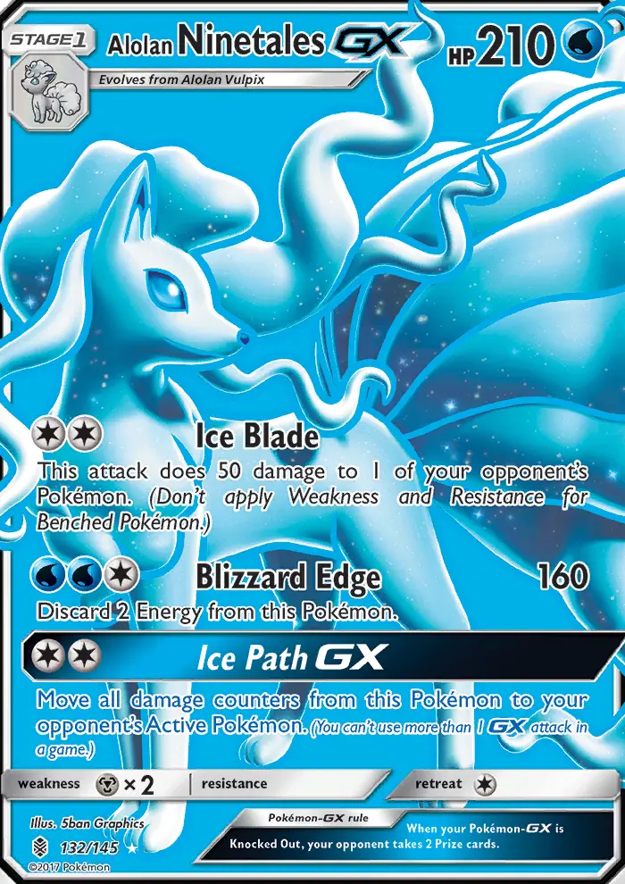 Alolan Ninetales GX — Guardians Rising card #132