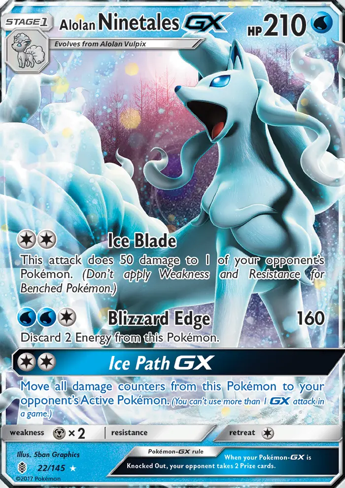Alolan Ninetales GX — Guardians Rising card #22