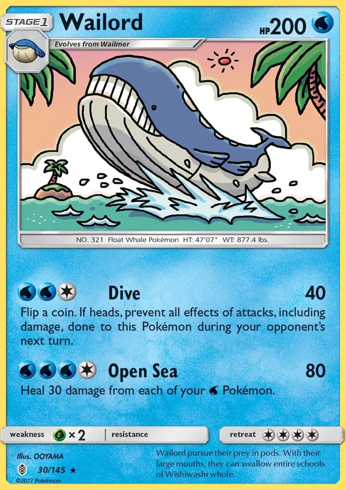 Wailord — Guardians Rising card #30