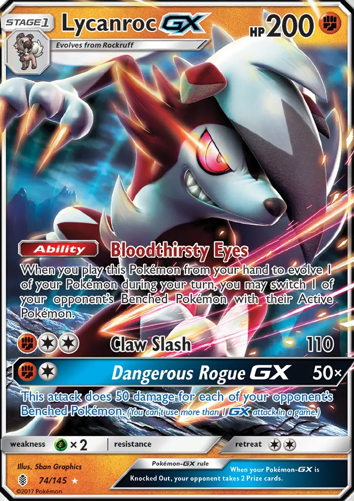 Lycanroc GX — Guardians Rising card #74
