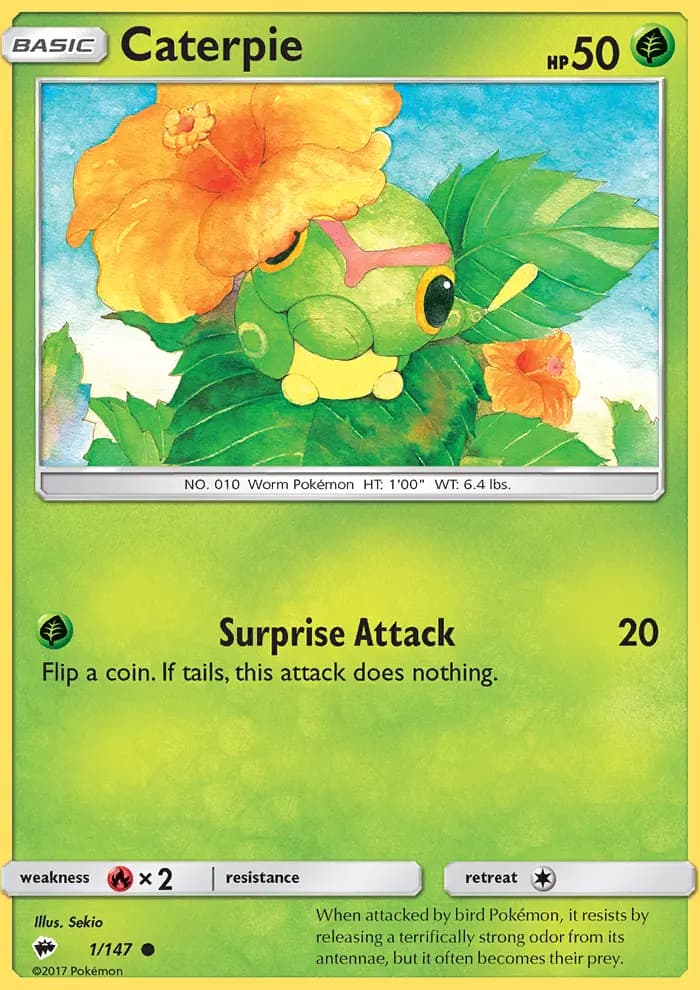 Caterpie — Burning Shadows card #1