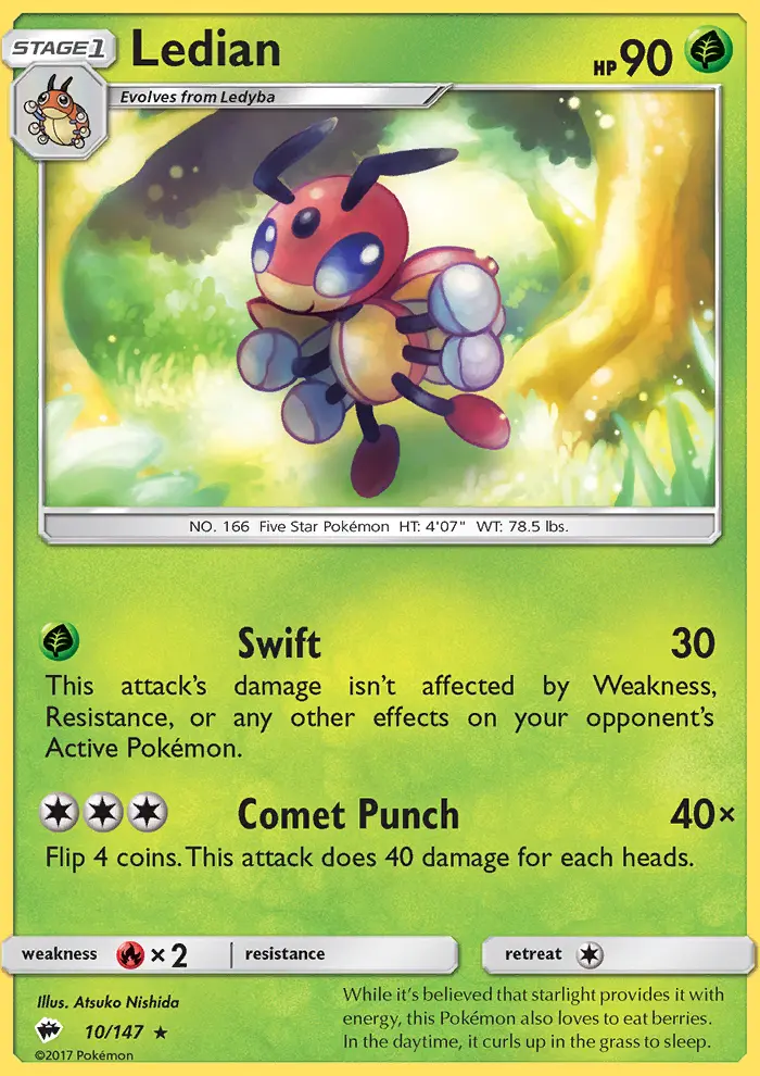 Ledian — Burning Shadows card #10
