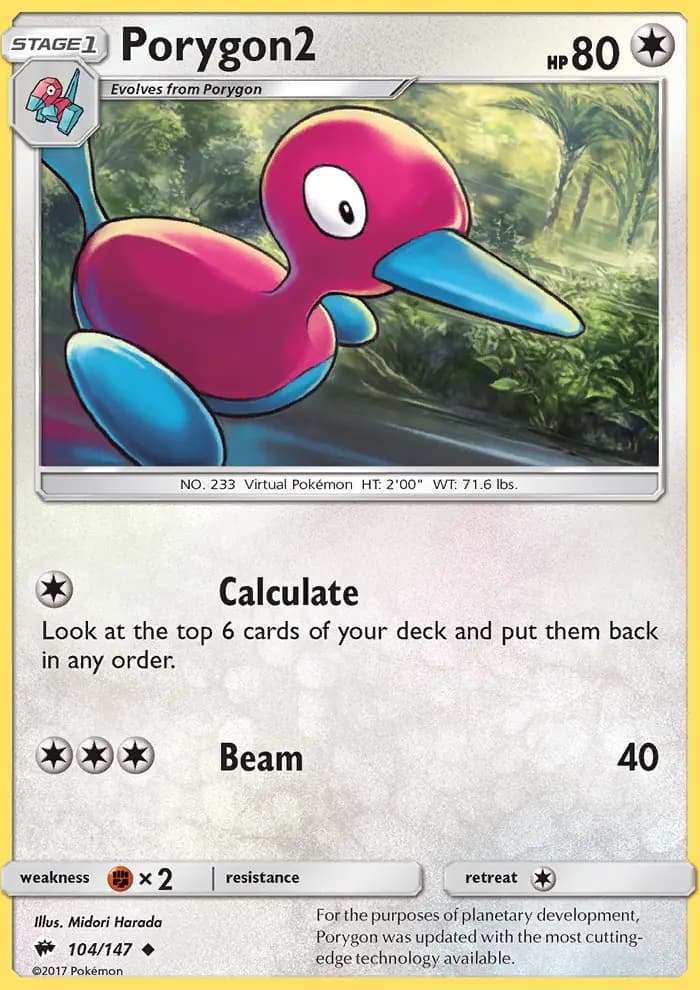 Porygon2 — Burning Shadows card #104