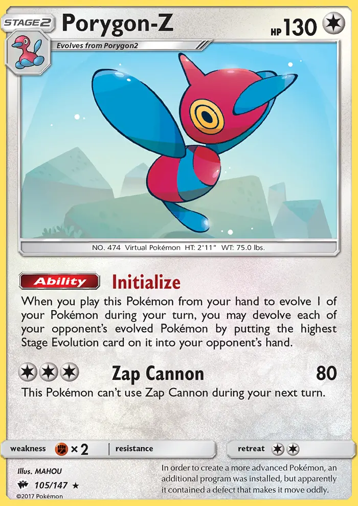 Porygon-Z — Burning Shadows card #105