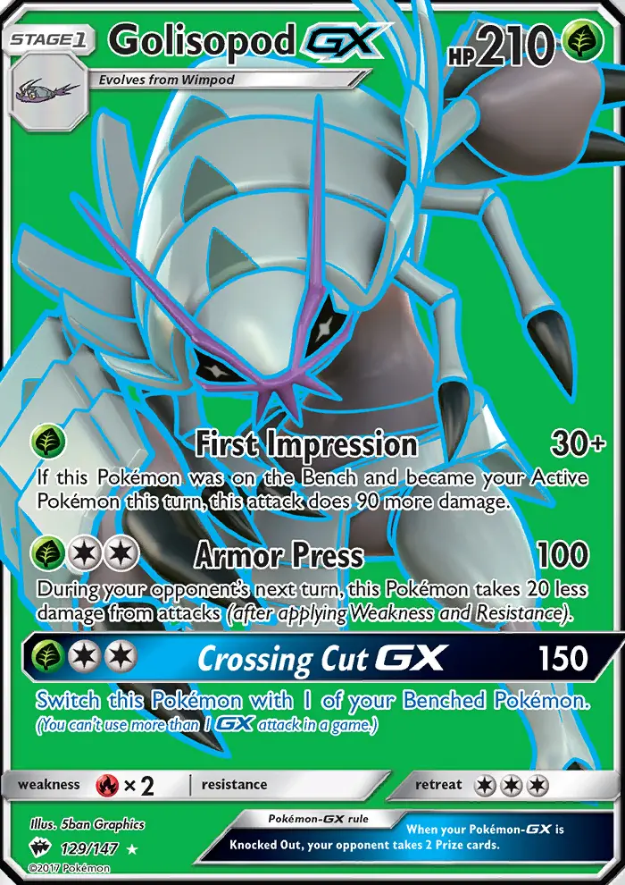 Golisopod GX — Burning Shadows card #129