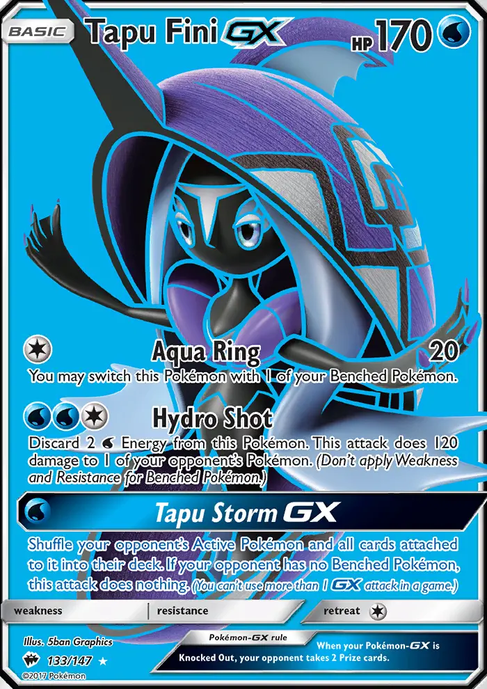 Tapu Fini GX — Burning Shadows card #133