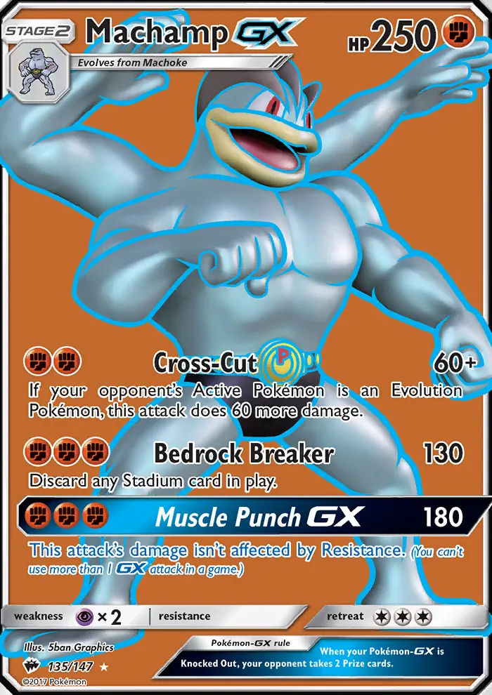 Machamp GX — Burning Shadows card #135