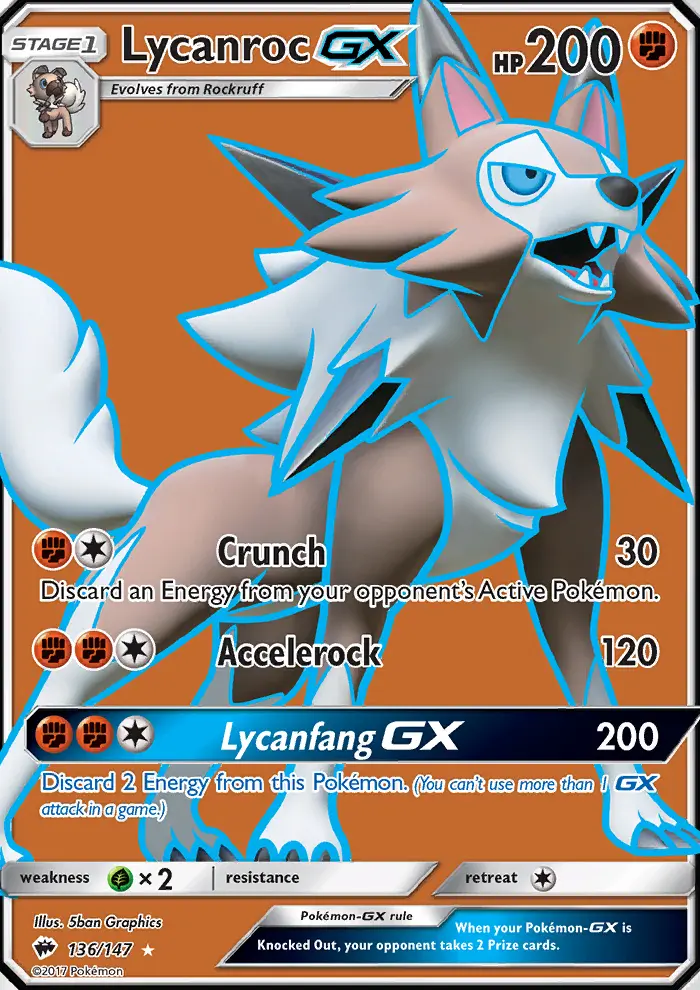 Lycanroc GX — Burning Shadows card #136
