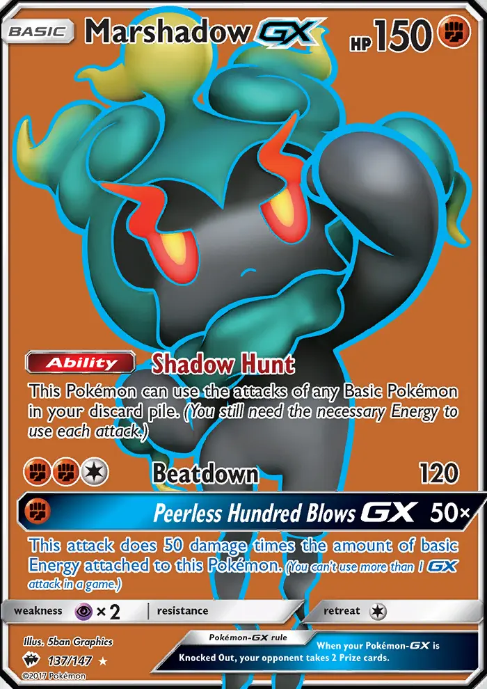 Marshadow GX — Burning Shadows card #137