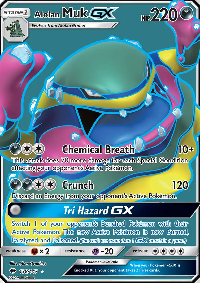 Alolan Muk GX — Burning Shadows card #138