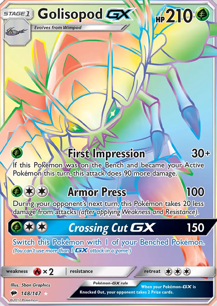Golisopod GX — Burning Shadows card #148