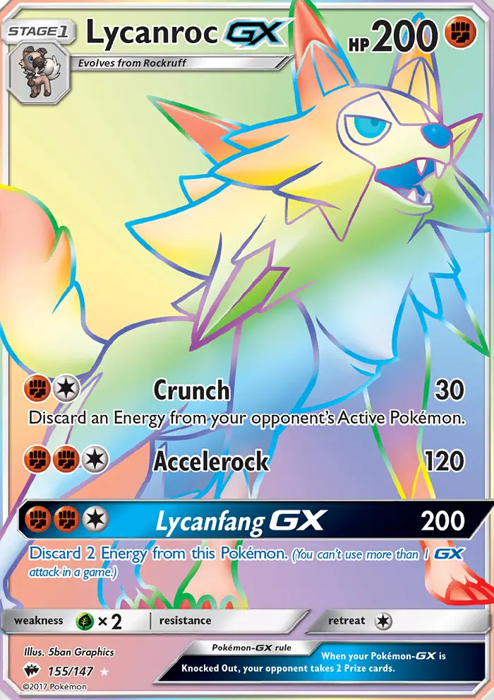 Lycanroc GX — Burning Shadows card #155