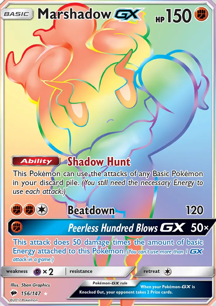 Marshadow GX — Burning Shadows card #156