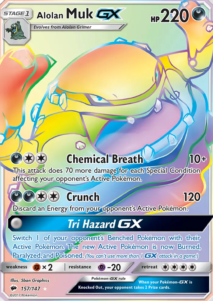 Alolan Muk GX — Burning Shadows card #157