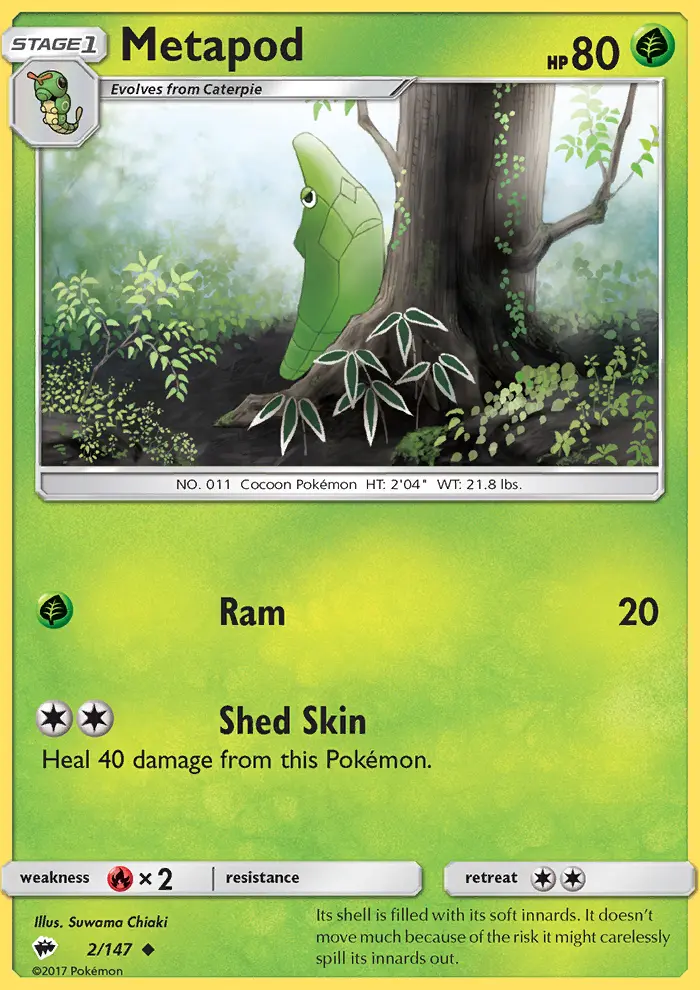 Metapod — Burning Shadows card #2