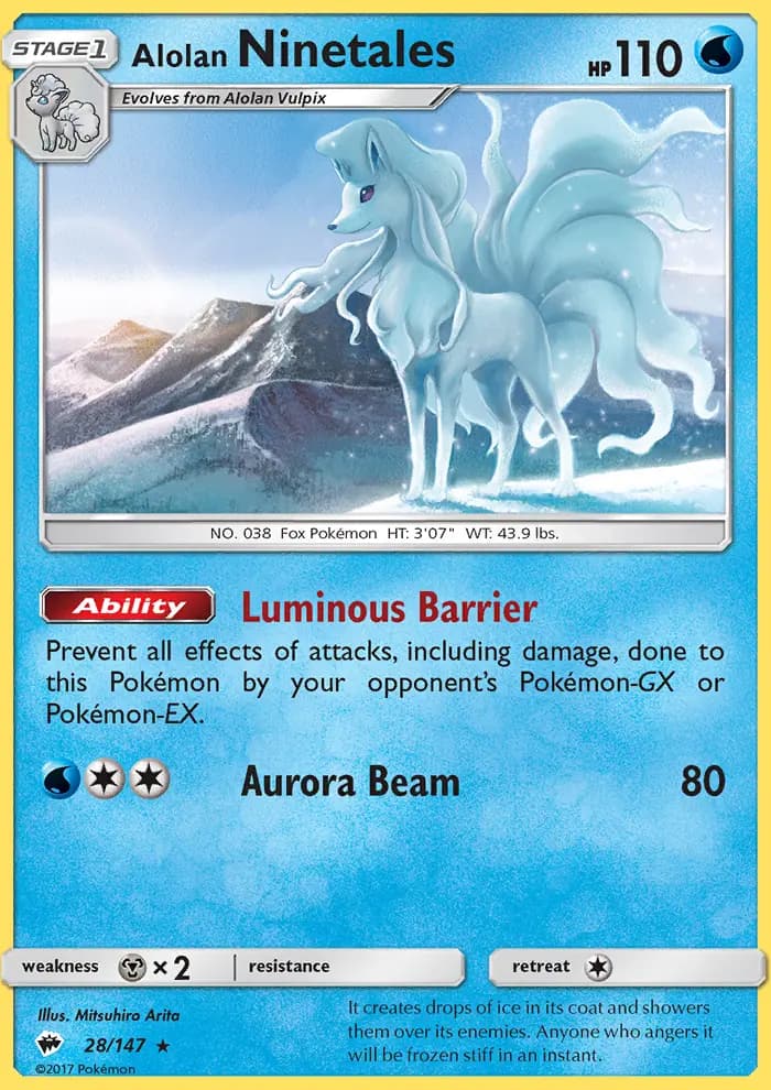 Alolan Ninetales — Burning Shadows card #28