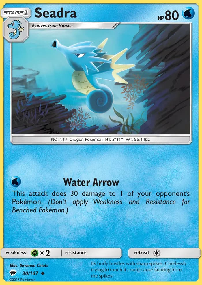 Seadra — Burning Shadows card #30