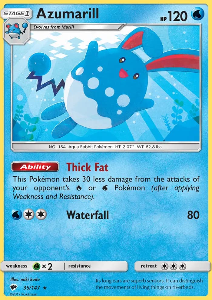 Azumarill — Burning Shadows card #35