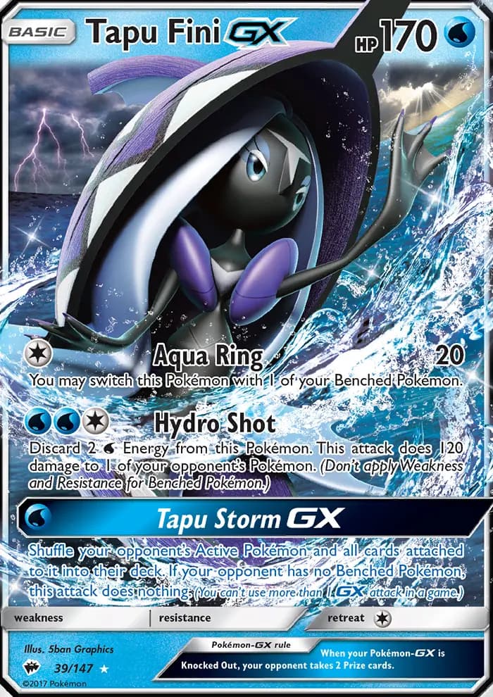 Tapu Fini GX — Burning Shadows card #39