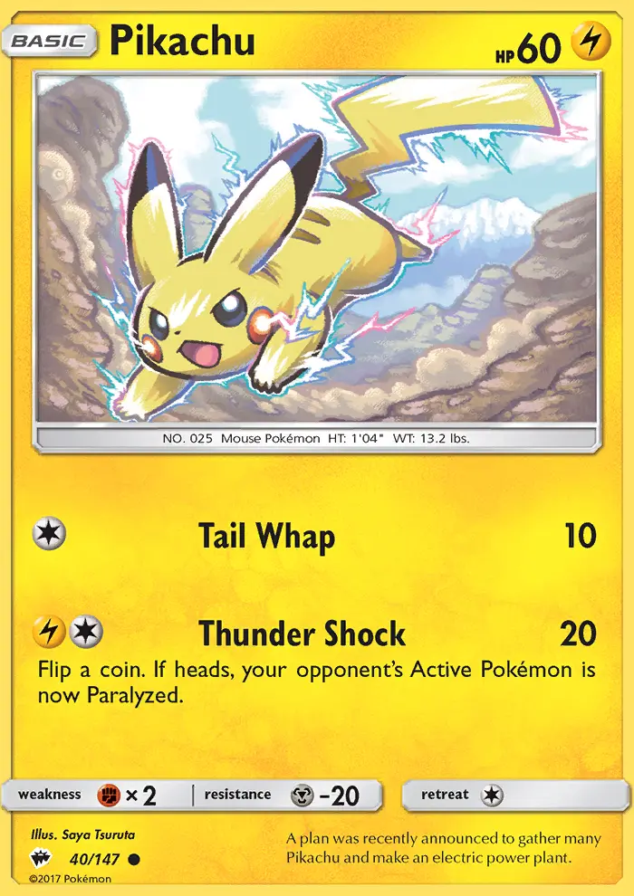 Pikachu — Burning Shadows card #40