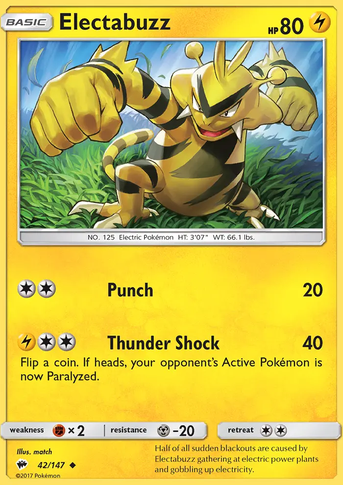 Electabuzz — Burning Shadows card #42