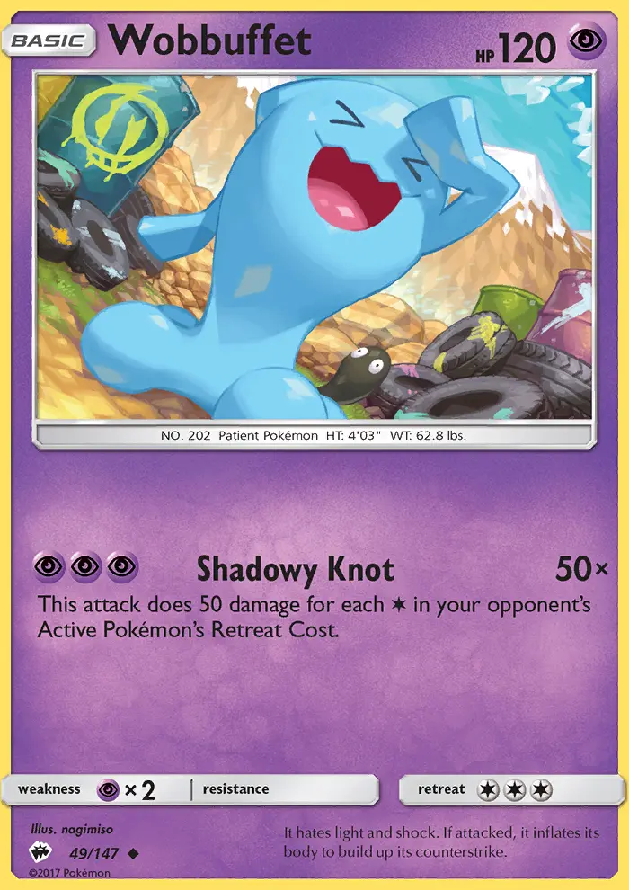 Wobbuffet — Burning Shadows card #49