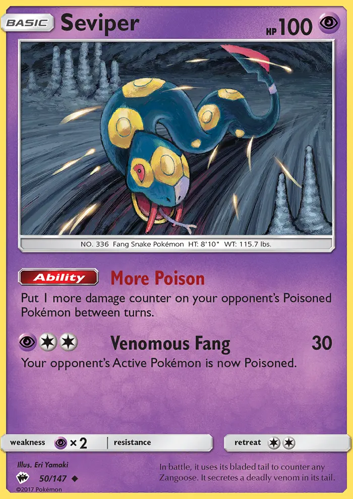 Seviper — Burning Shadows card #50