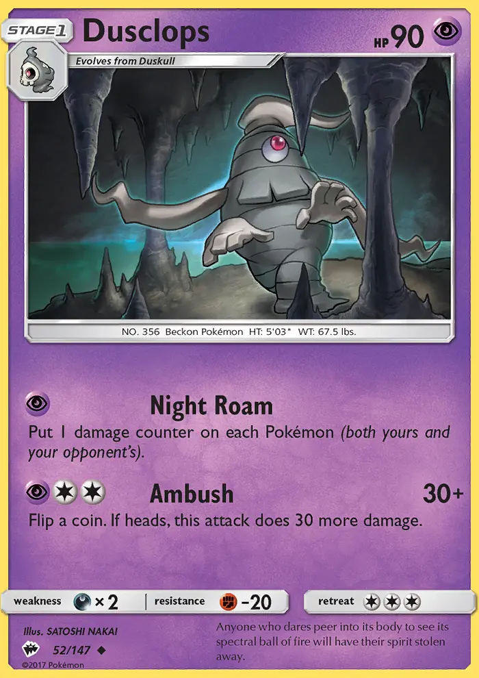 Dusclops — Burning Shadows card #52