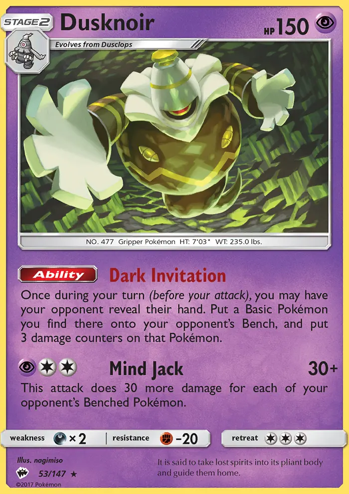 Dusknoir — Burning Shadows card #53
