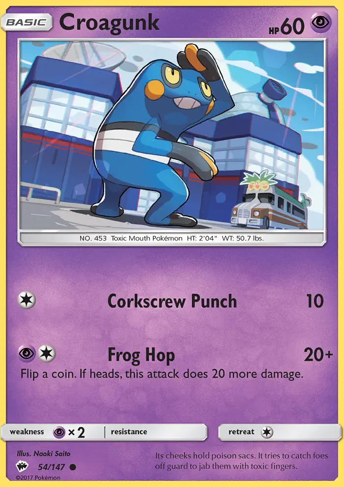 Croagunk — Burning Shadows card #54