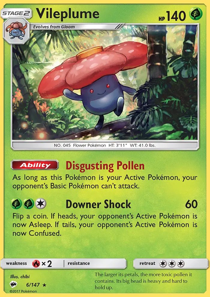 Vileplume — Burning Shadows card #6