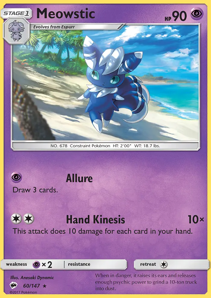 Meowstic — Burning Shadows card #60