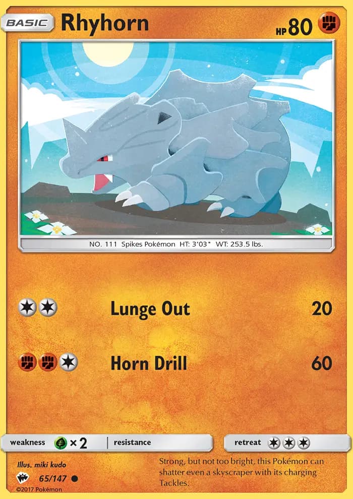 Rhyhorn — Burning Shadows card #65