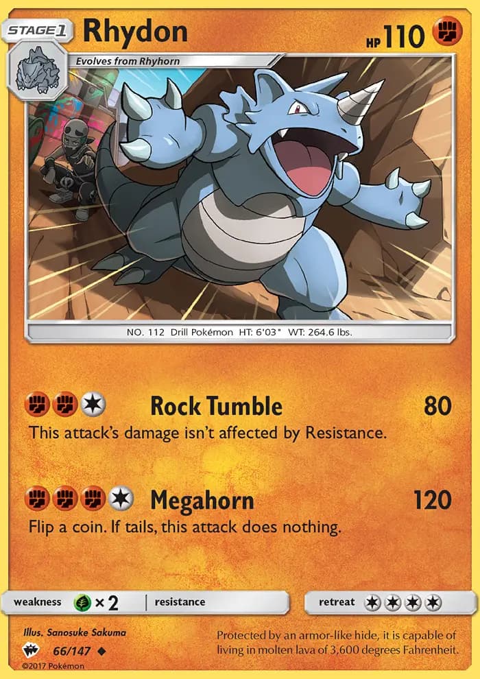 Rhydon — Burning Shadows card #66