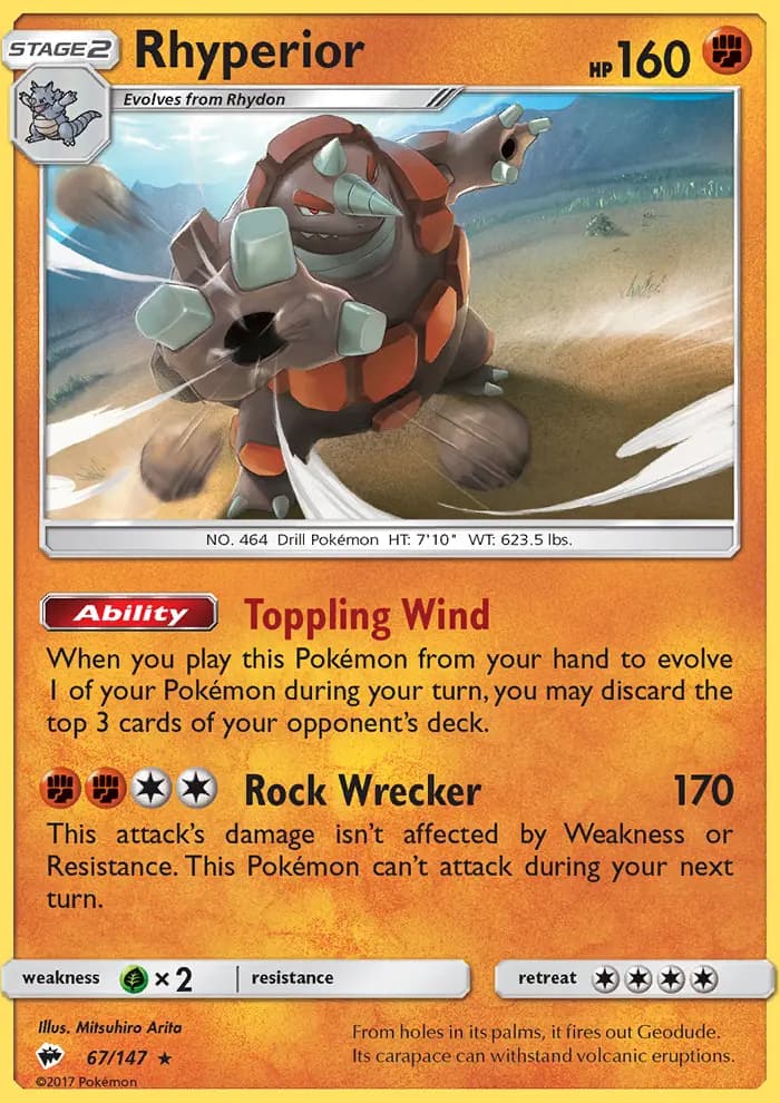 Rhyperior — Burning Shadows card #67