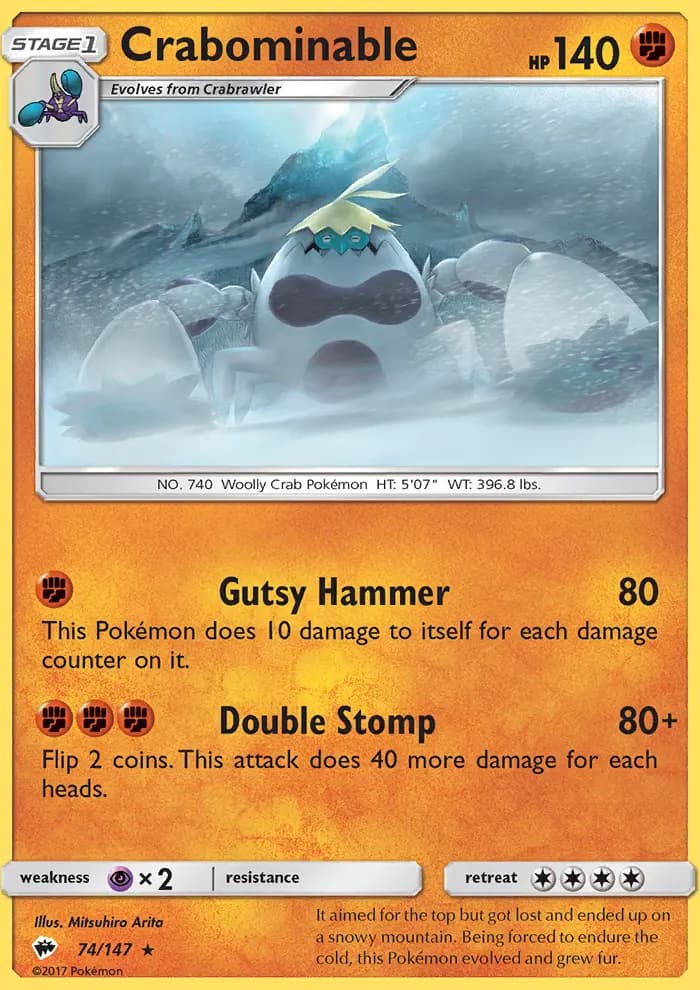 Crabominable — Burning Shadows card #74