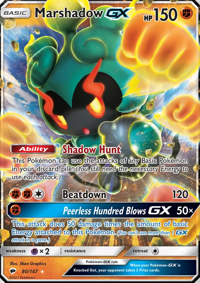 Marshadow GX — Burning Shadows card #80