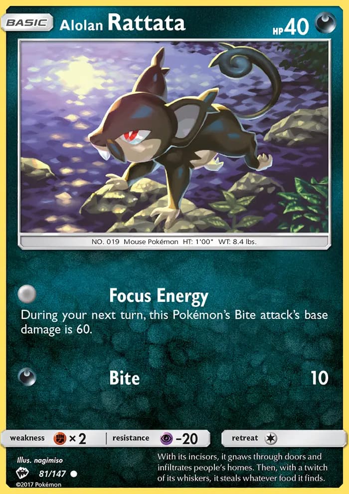 Alolan Rattata — Burning Shadows card #81