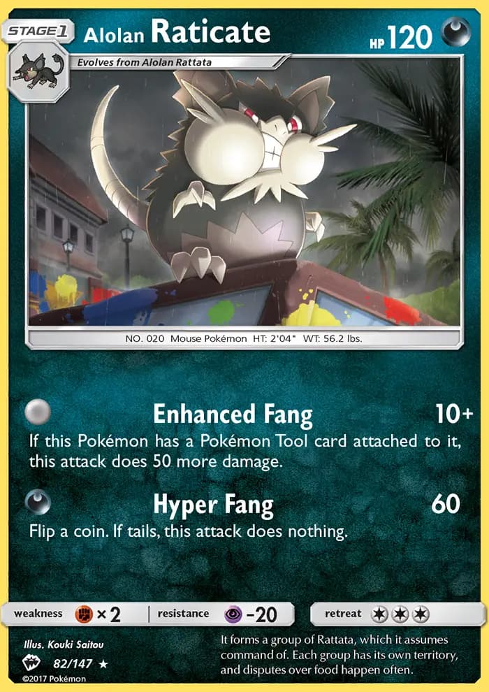 Alolan Raticate — Burning Shadows card #82