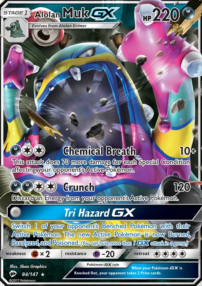 Alolan Muk GX — Burning Shadows card #84