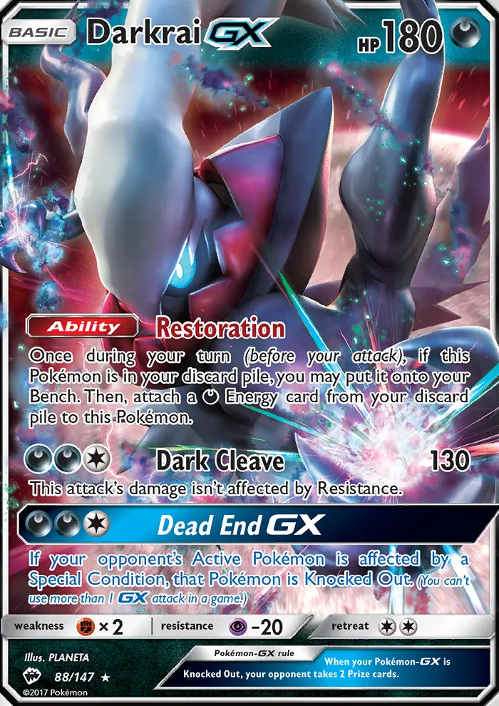 Darkrai GX — Burning Shadows card #88