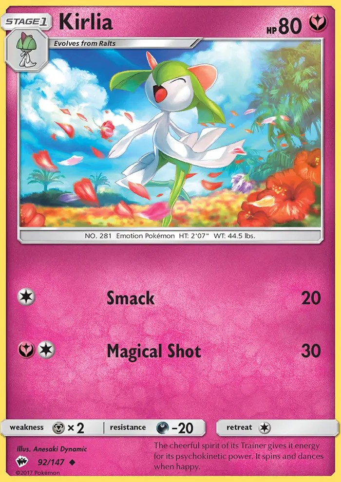 Kirlia — Burning Shadows card #92