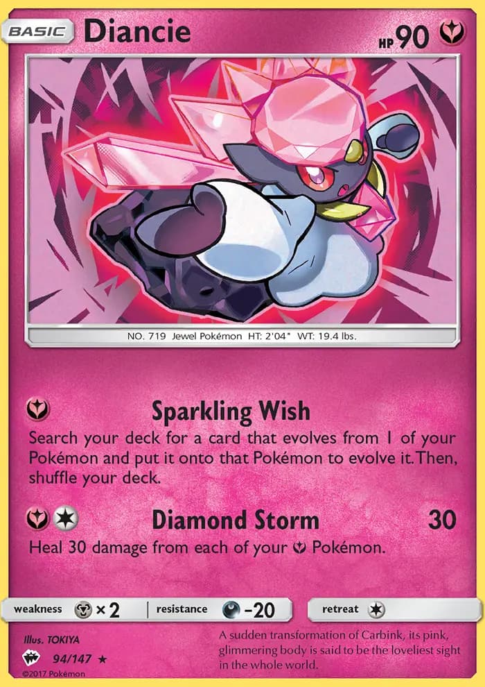 Diancie — Burning Shadows card #94