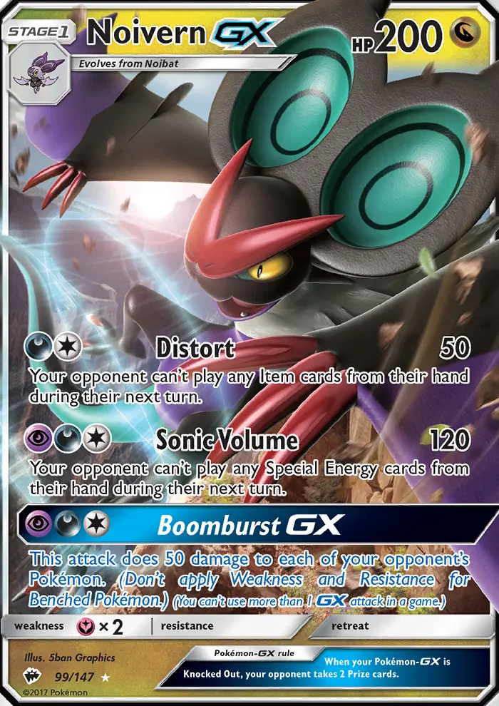 Noivern GX — Burning Shadows card #99